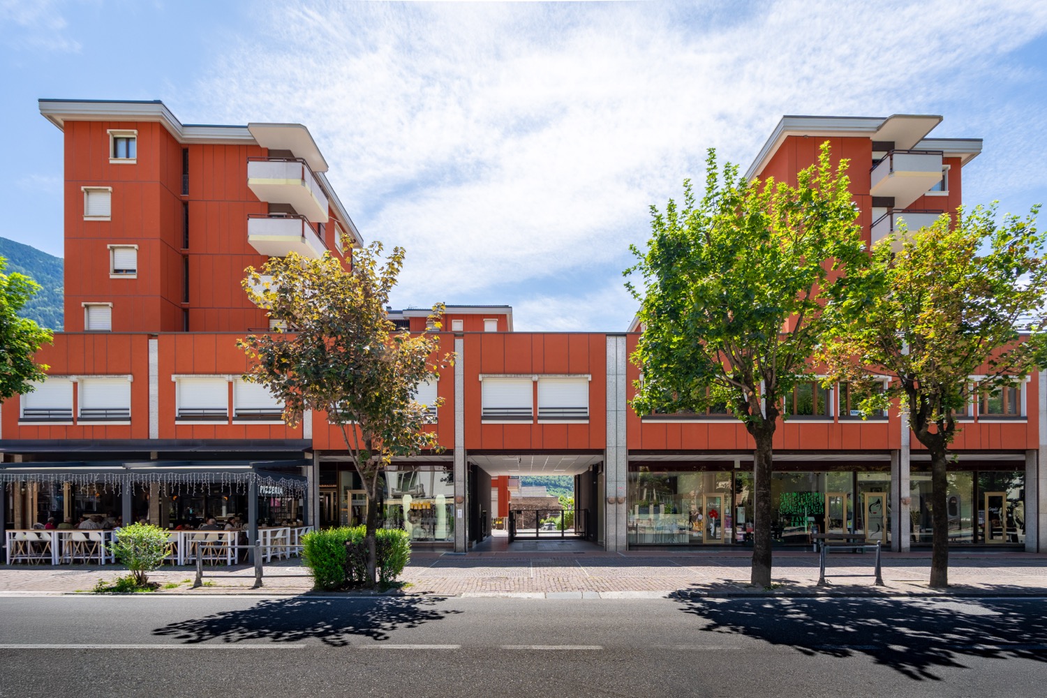 Real Estate photography of red block