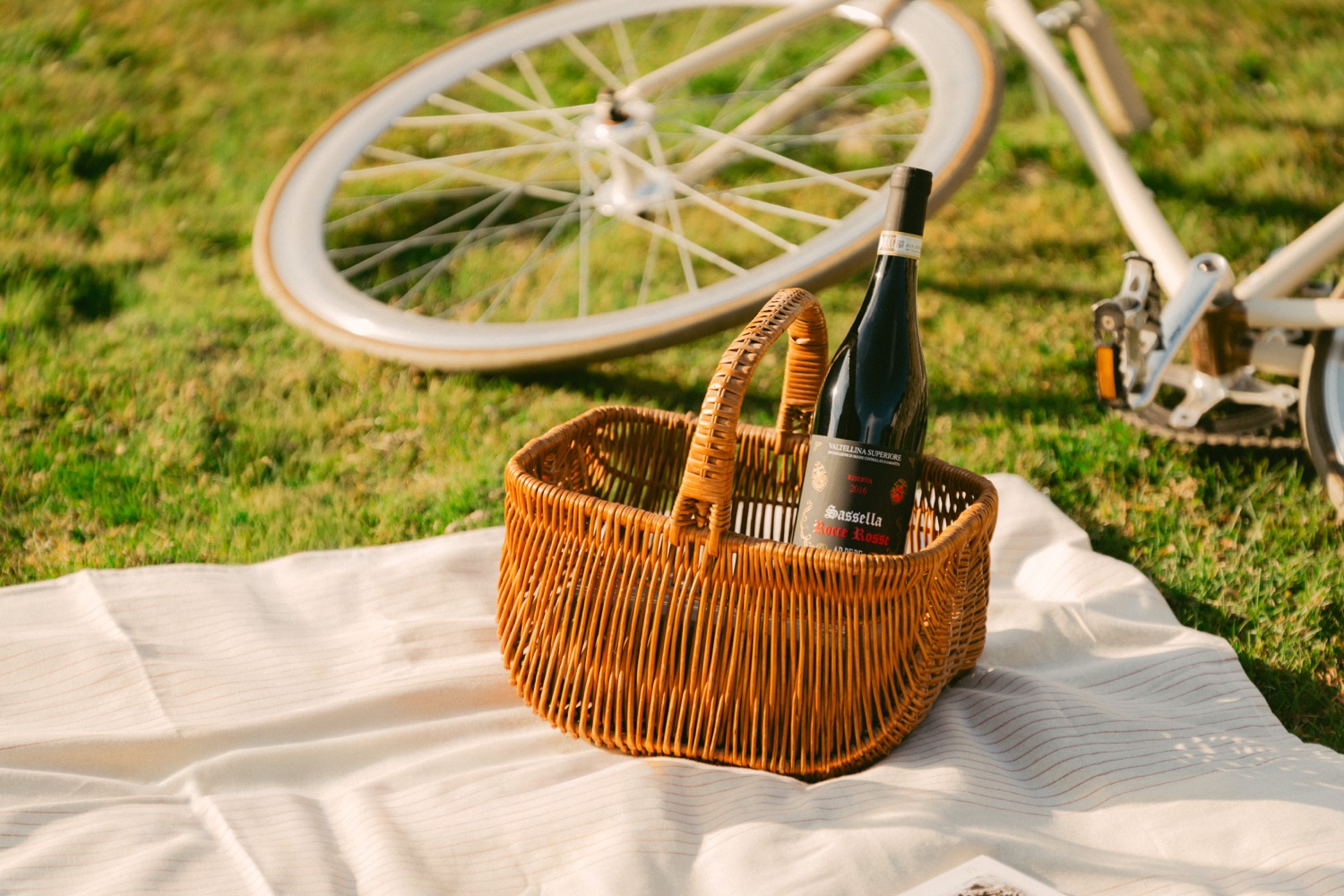Outdoor basket on grass