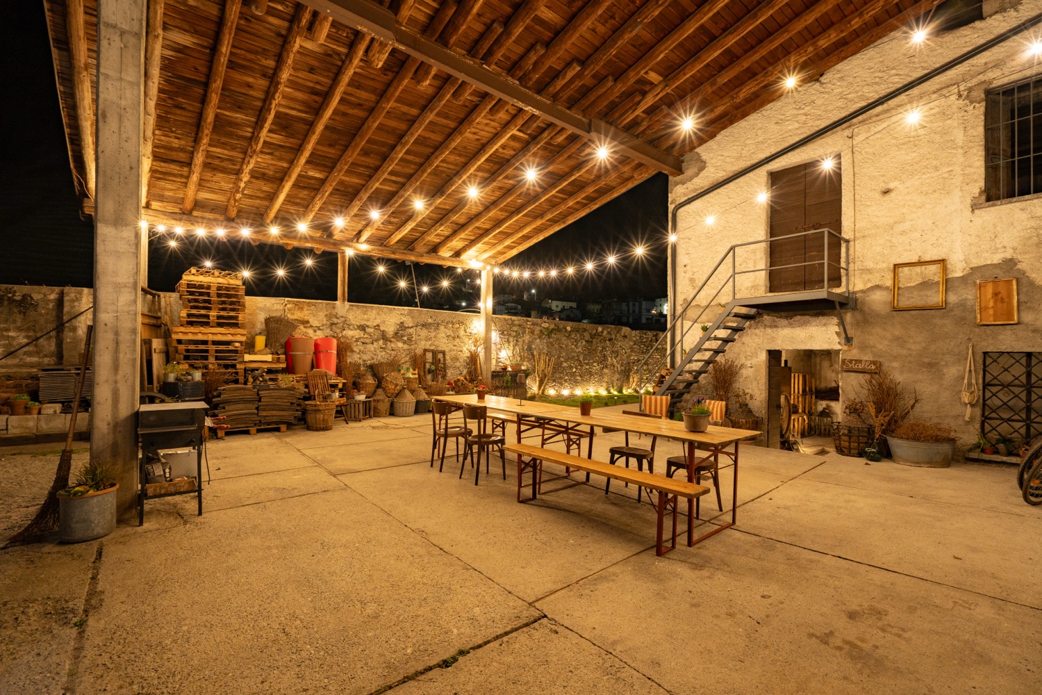 Restaurant interior with furniture and tables
