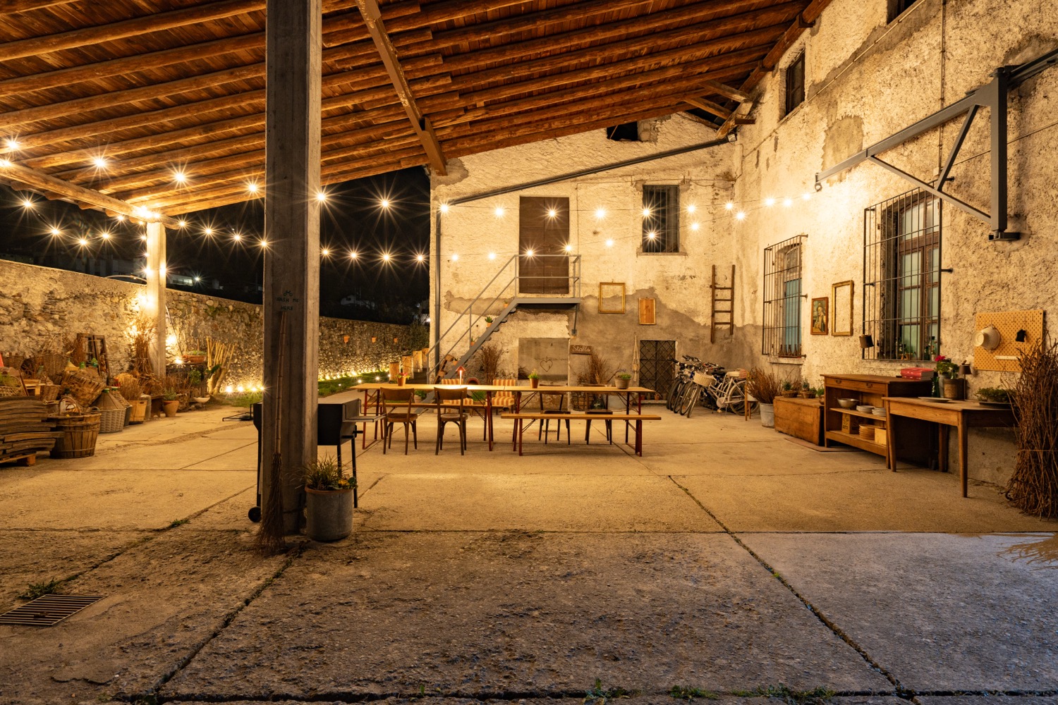 Restaurant interior with furniture and window