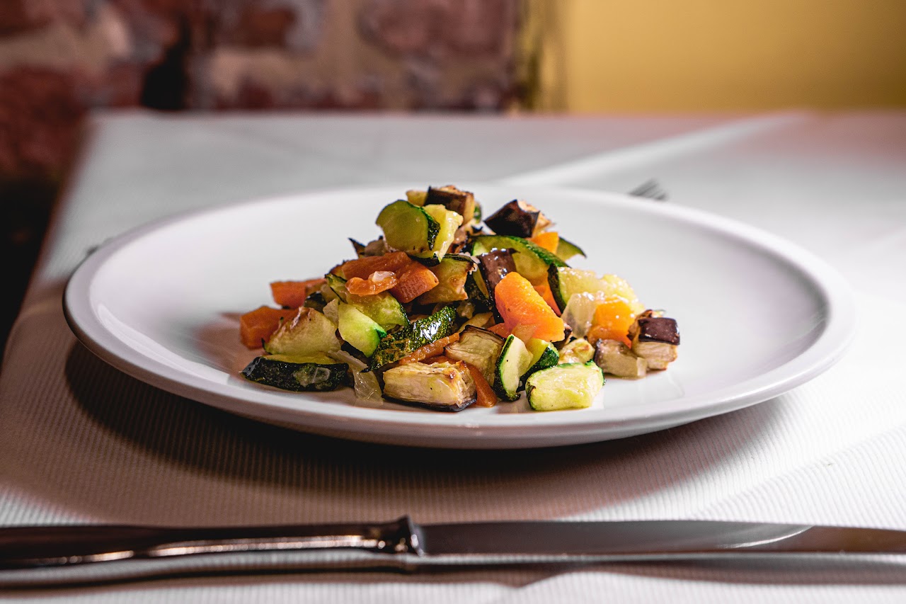 Boiled vegetables on white plate