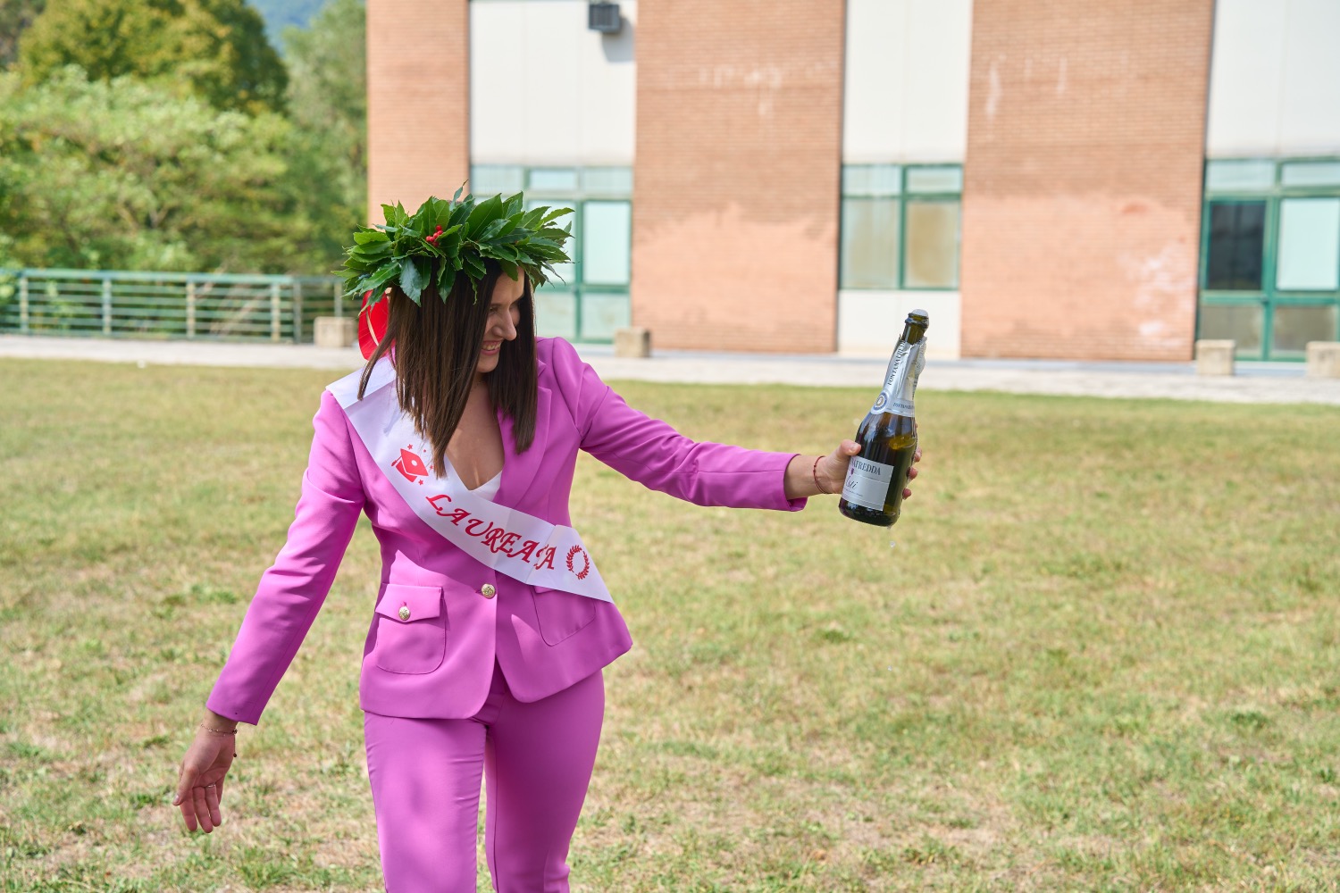 Person walks through outdoor portal