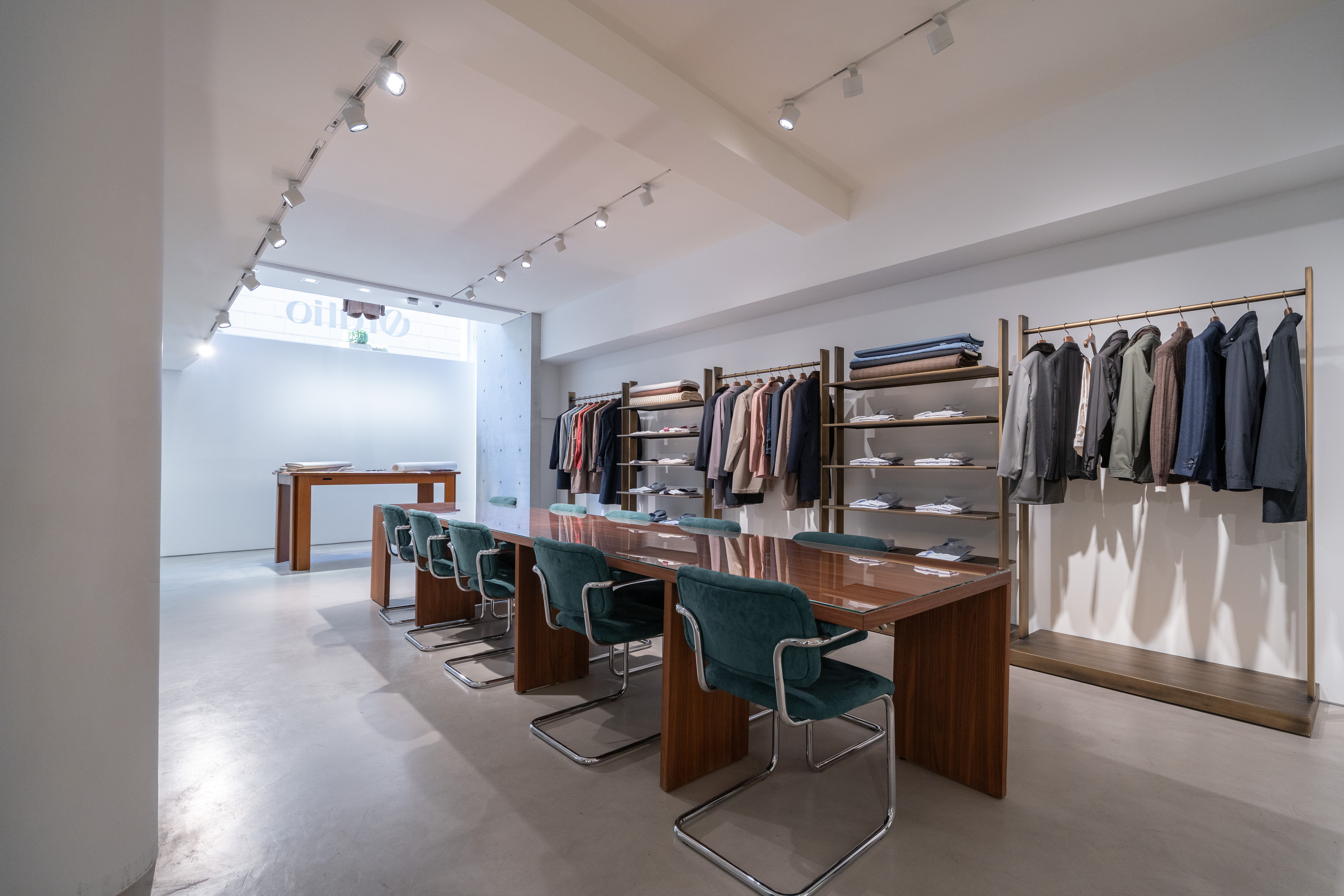 Wooden interior structure with closet and shop