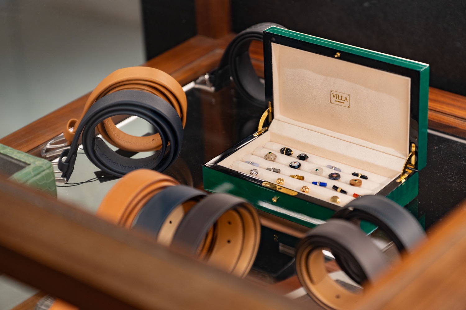Wooden structure with headphones